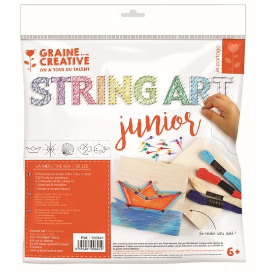 Graine Creative String Art junioru komplekts – jūras tematika 220 × 265 × 20 mm