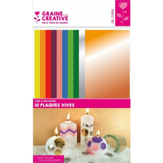 Graine Creative Iepakojums ar 10 izgrieztām vaska lapām - Spilgtas krāsas