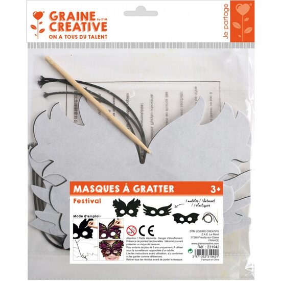 Skrāpējamās maskas bērniem – Festivāls (3 gab.)