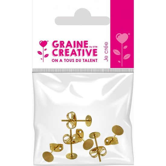 Graine Creative Iepakojums ar 6 auskaru aizdares detaļām – zelta krāsā