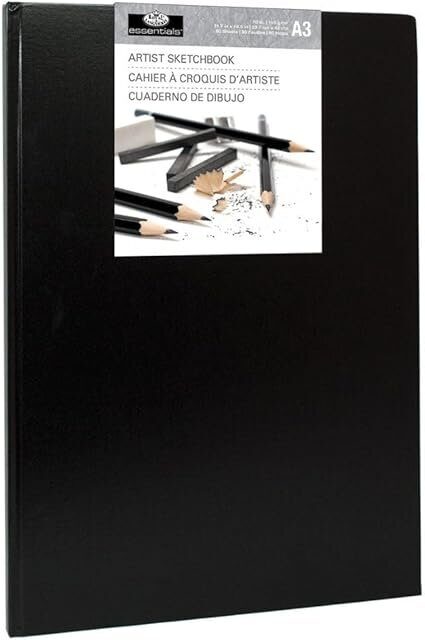 Royal & Langnickel cietos vāka skiču albums A3 110 g melns