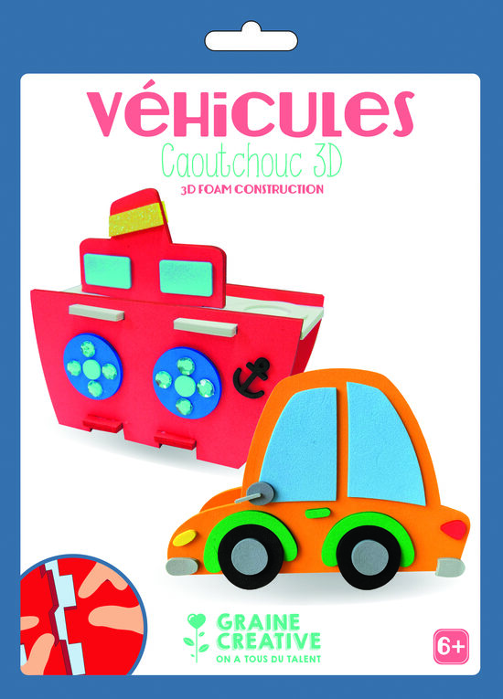 Graine Creative 3D minkštos gumos rinkinys – Transporto priemonės