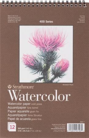 Strathmore 400. sērijas akvareļu bloks ar rupju faktūru 25,4 x 17,8 cm 300 g