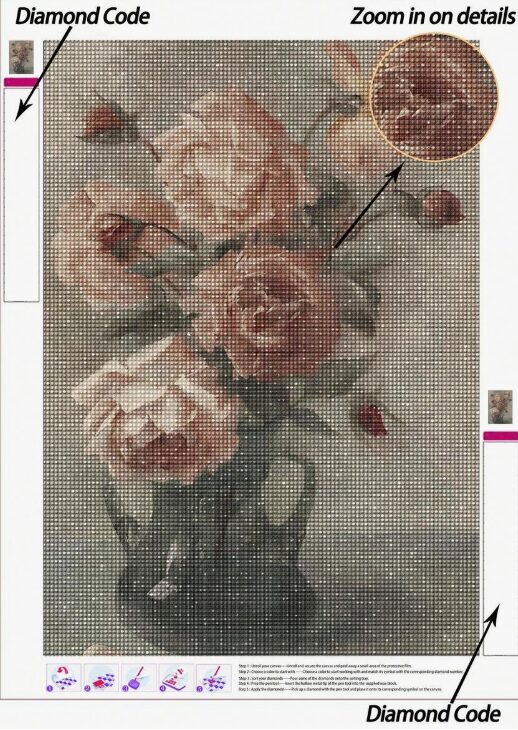 Dimantu mozaīkas gleznošanas komplekts 5D, 20 × 30 cm