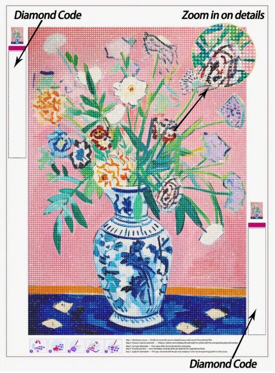 Dimantu mozaīkas gleznošanas komplekts 5D, 20 × 30 cm