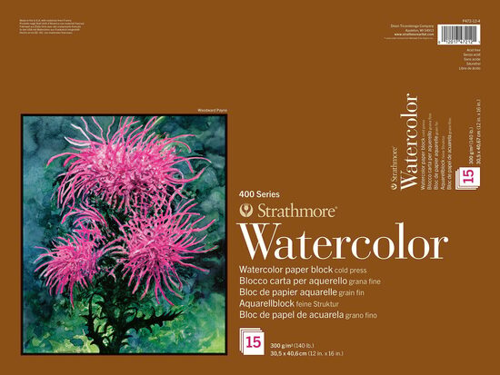 Strathmore 400. sērijas akvareļu skiču albums 30,5 x 40,5 cm 300 g