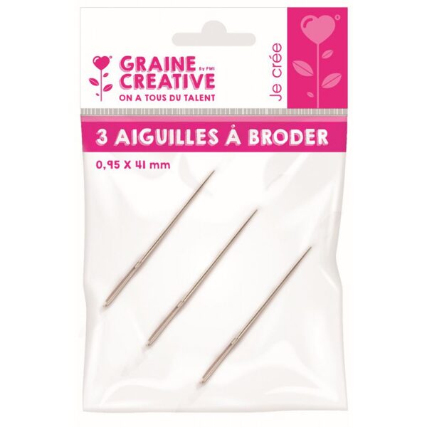 Graine Creative batch of 3 embroidery needles 0,95x41mm