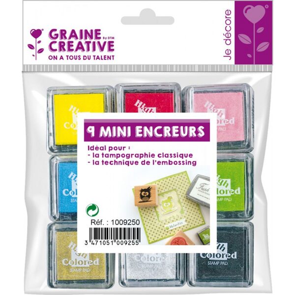 Graine Creative 9 mini ink-pads packet