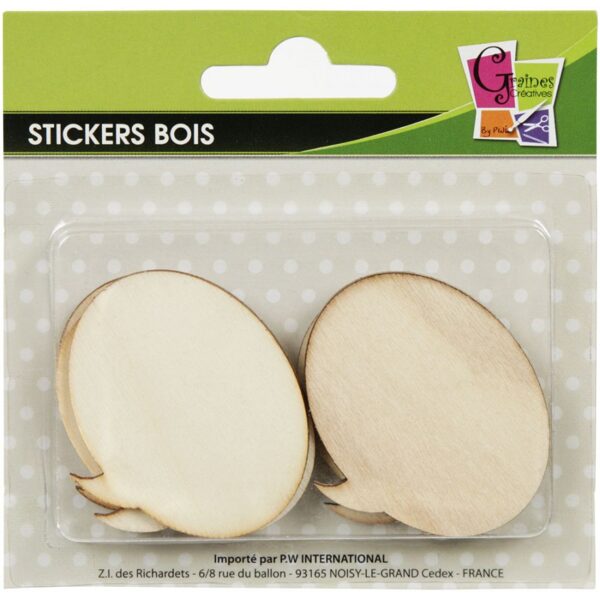 Graine Creative 8 bubbles wooden stickers 40mm