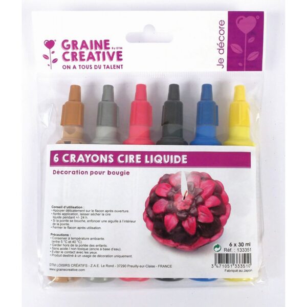 Graine Creative sveču dekora krāsas pildspalva 30 ml (6 gab.)