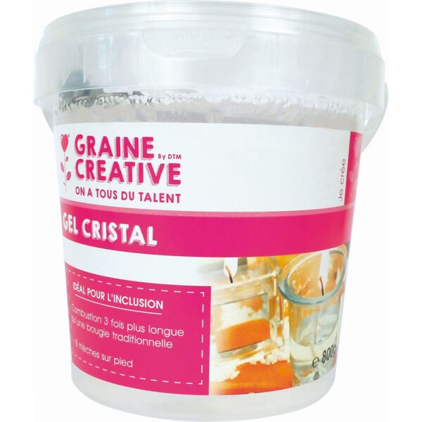 Graine Creative Crystal Gel Colorless 800g + 8 Candle Wicks