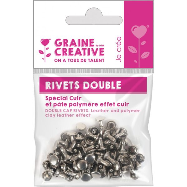 Graine Creative pack of 30 double rivets for leather 