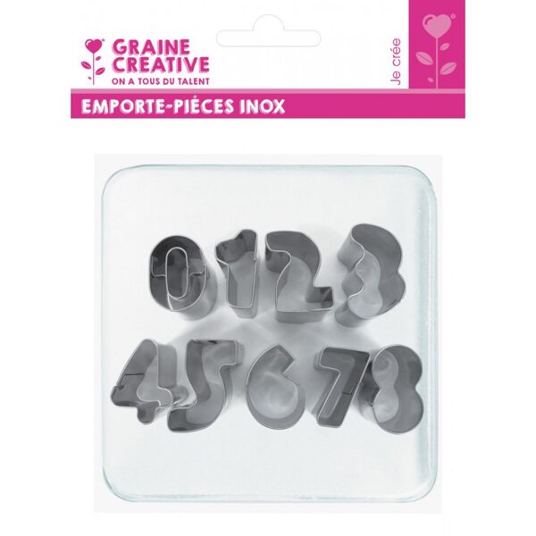 Graine Creative 1 to 9 Number Stainless Steel Plunger Cutters