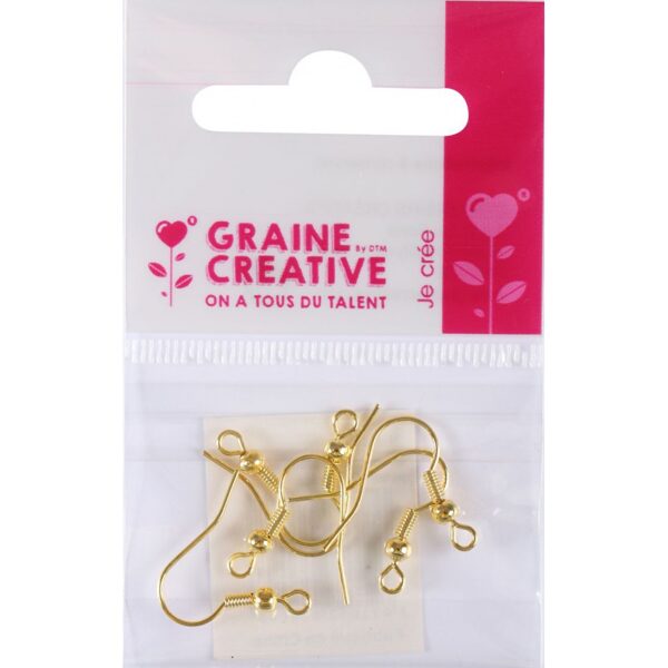 Graine Creative 6 fish hook wire earring pieces, gold