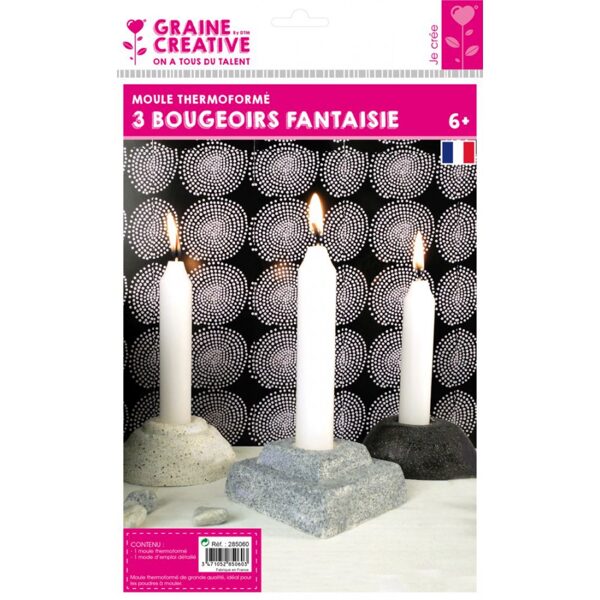 Graine Creative 3 fantasy candleholders thermoformed mould