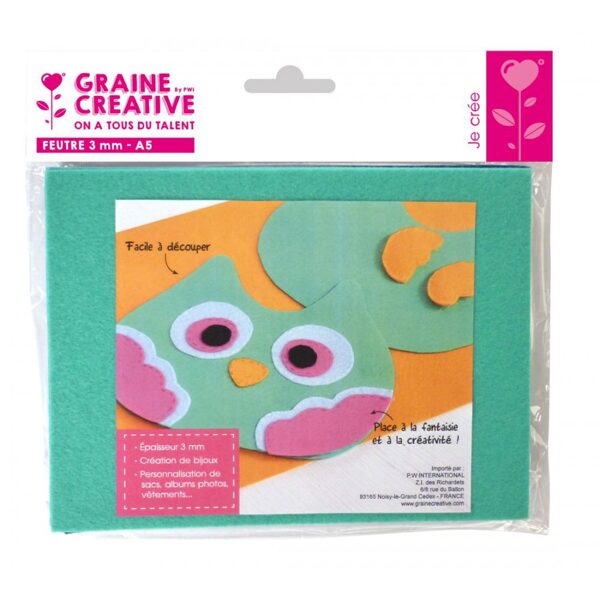 Graine Creative 5 A5 filca loksnes, 3 mm, dažādi zilie toņi