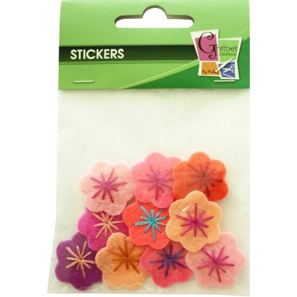 Graine Creative 10 Assorted Pink Felt Flowers