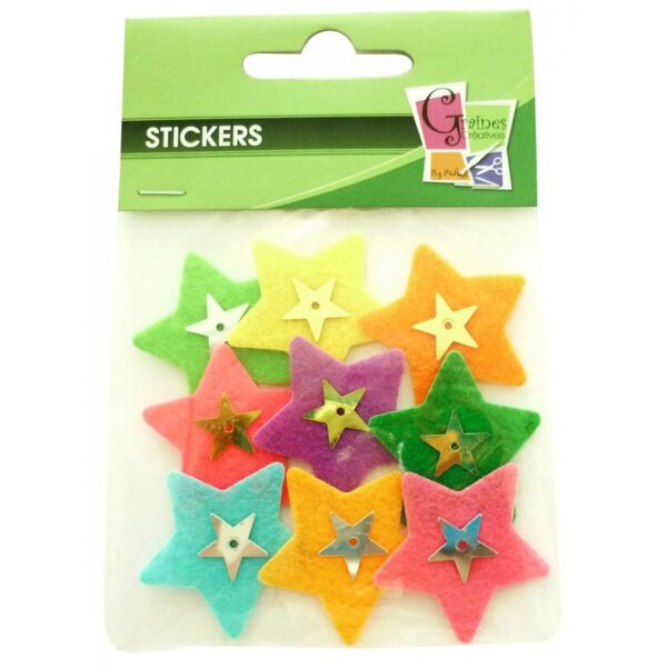 Graine Creative 9 assorted colours felt stars