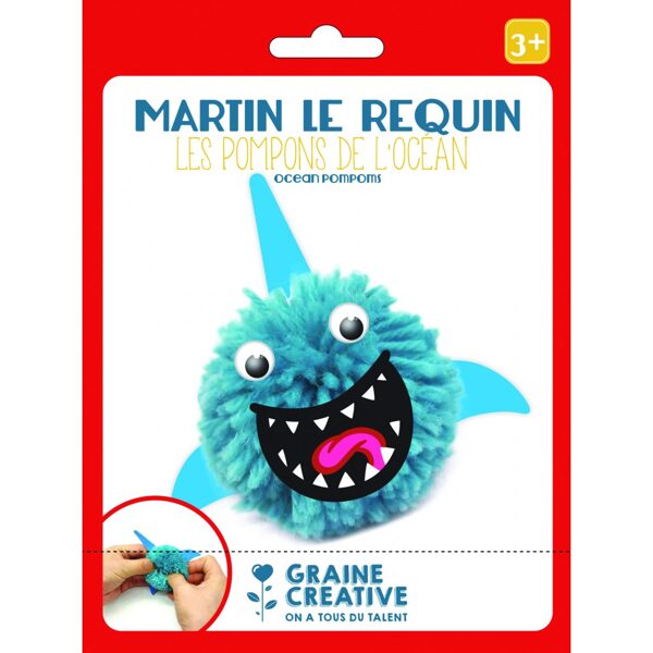 Graine Creative DIY Pompon Kit - "Shark" 3+