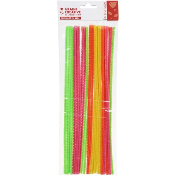 Graine Creative 28 fluorescent chenilles 6mm