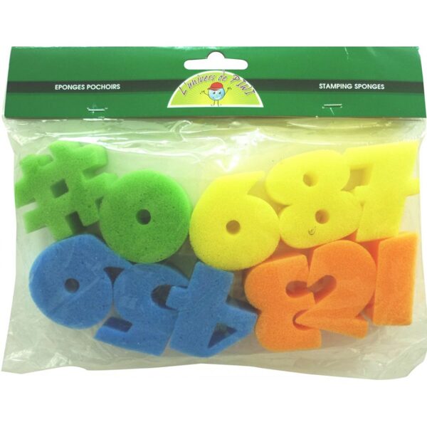 Graine Creative 6 foam sponges in number shapes, 50 x 50 mm