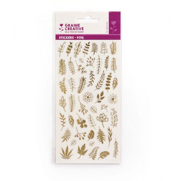 Graine Creative ransparent Stickers - Gold Foil - Foliage