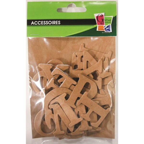 Graine Creative 36 Kraft Alphabet Stickers