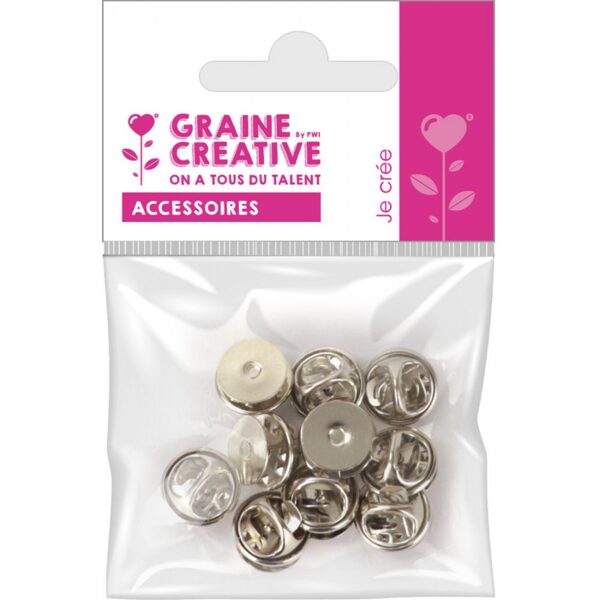 Graine Creative 10 sudraba piespraudes diametrs 10 mm