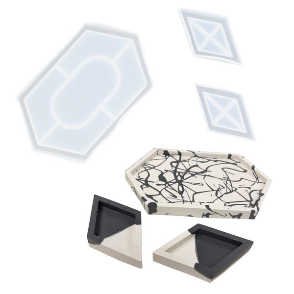 Silikona formas komplekts - Sešstūris + rombs (2 gab.)